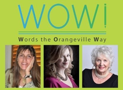 Words the Orangeville Way logo and the three panelist headshots