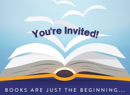 book with pages floating You're Invited
