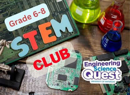 Science materials with the words STEM Club 