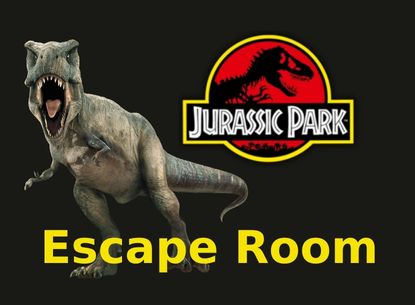 dinosaur with Jurassic Park Escape Room