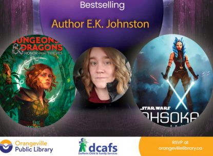 E. K. Johnston with two book covers